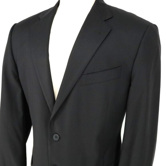 Joseph Abboud Sport Coat Mens 44R Black Wool Jacket Loro Piana Super 120s Blazer - Picture 9 of 16